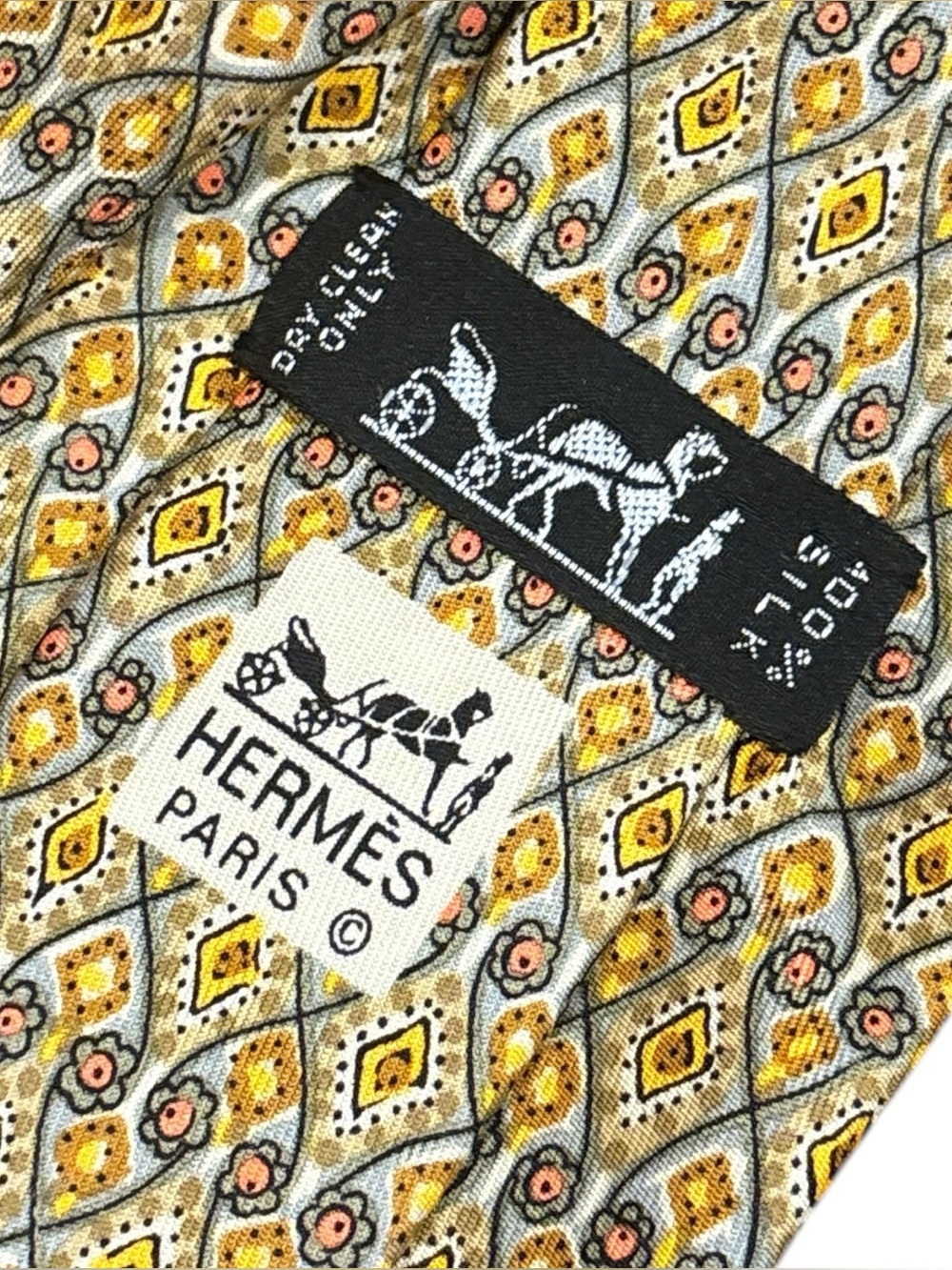 HERMES silk tie